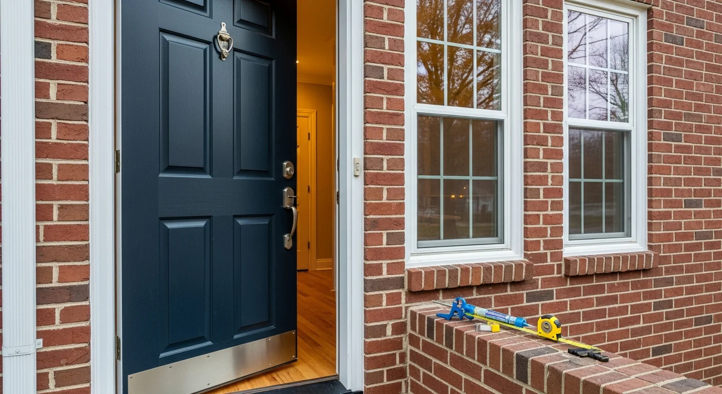 Home exterior with new replacement doors and windows